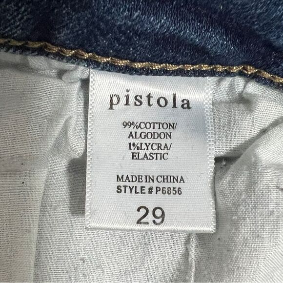 Pistola Tory Destroyed Denim Jean Joggers 29 Whiskered Soft Ankle Jeans - Picture 10 of 11